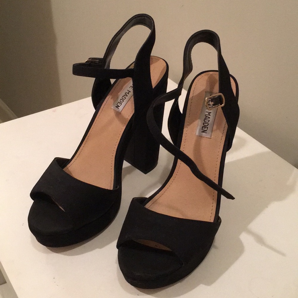 Steve Madden Black Platform Heels